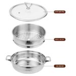 3겹 강철 대용량 해산물 찜통 증기 냄비 유도 조리기 상업용 가정용 야외 얕은 수프 냄비 뜨거운 냄비 사우나 치킨 - 이미지 5