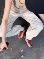 홍콩 라운드 헤드 여성용 야외 스포츠화 2025년 봄과 가을 미끄럼 방지 내마모성 레저 하이킹 커플 남녀 하이킹화 - 이미지 4