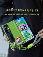 삼성 Z폴드7 휴대폰 케이스 Z폴드6 휴대폰 케이스 W24 신형 Fold5 접이식 스크린 W23 보호 케이스 W22 보호 케이스 올인클루시브 인터넷 유명인 틈새 쉘 가죽 케이스 개성 남성 및 여성에 적합 - 이미지 4