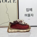 두꺼운 밑창 레트로 바오터우 포레스트 검프 슈즈 여성용 가을 2024 신상 한국 레이스업 핸드메이드 정품 가죽 스포츠 아빠 슈즈 여성용