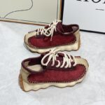 두꺼운 밑창 레트로 바오터우 포레스트 검프 슈즈 여성용 가을 2024 신상 한국 레이스업 핸드메이드 정품 가죽 스포츠 아빠 슈즈 여성용 - 이미지 5