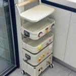 만화 트롤리 랙 다기능 다층 스토리지 랙 거실 주방 바닥 모바일 야채 바구니 간식 ​​랙 - 이미지 2