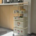 만화 트롤리 랙 다기능 다층 스토리지 랙 거실 주방 바닥 모바일 야채 바구니 간식 ​​랙 - 이미지 5