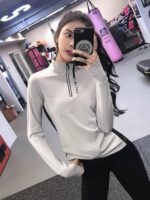 KAYANTY 슬림핏 하프 지퍼 피트니스 의류 상의 여성용 아웃도어 스포츠 스웨트셔츠 긴팔 사이클링 요가 의류 봄과 가을 - 이미지 5