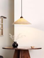 중세 빈티지 레스토랑 샹들리에 일본식 복고풍 수제 쌀 종이 와비사비 스타일 선 티룸 스윙 암 램프 - 이미지 2