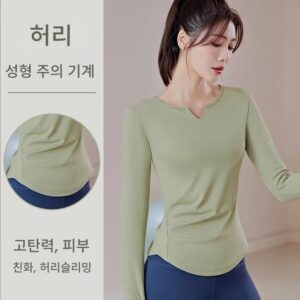 여성 요가복 2025년 신상품 필라테스 모닝 러닝 프로페셔널 트레이닝 대형 사이즈 스포츠 상의 피트니스 긴팔 가을