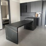 록 플레이트 아일랜드 테이블 식탁 통합 가정용 접이식 2025년 신제품 로렌 블랙 골드 대형 및 소형 아파트 조명 고급 고급