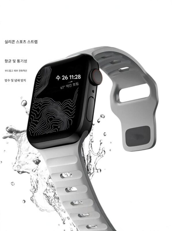 Apple Watch S10에 적용 가능 Apple Watch 실리콘 스포츠 방수 남성용 및 여성용 스트랩 데오도란트 울트라