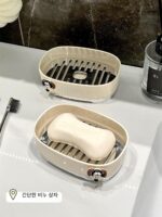 비누 상자 욕실 두껍게 된 이중 층 배수 비누 상자 2024 새로운 욕실 세탁 비누 트레이 비누 상자 보관 선반