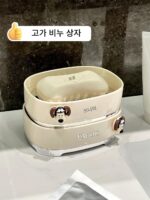 비누 상자 욕실 두껍게 된 이중 층 배수 비누 상자 2024 새로운 욕실 세탁 비누 트레이 비누 상자 보관 선반 - 이미지 5