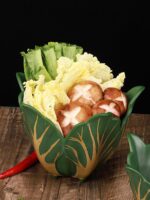 창의적이고 독특한 인터넷 셀럽 식기 양배추 모양 냄비 야채 그릇 버섯 플래터 아기 양배추 에노키 버섯 녹색 야채 그릇 - 이미지 4