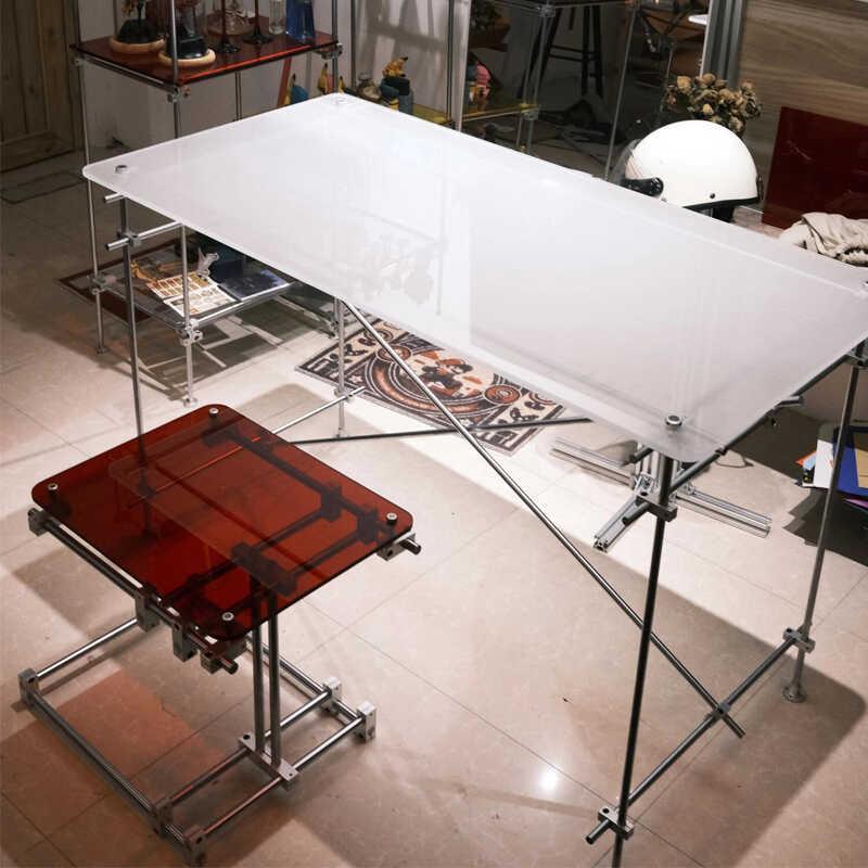 main_833285191960_0-1 의류 매장 워터 테이블 스테인리스 스틸 라이트 축 아일랜드 쥬얼리 디스플레이 테이블 디스플레이 소품 아크릴 테이블 중앙에 배치 - 이미지 1