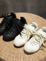 2024년 가을 신상품 Dexun 화이트 슈즈 레트로 슈퍼 컴포트 커플 레이스업 정품 가죽 소프트 바텀 슈즈 셀러브리티 스타일 - 이미지 3