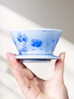 케이크 필터 컵 세라믹 핸드 브루 커피 플랫 바텀 필터 컵 가정용 크리스탈 유약 드립 커피 도구 필터