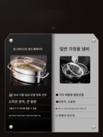 독일산 타원형 찜 생선 냄비 304 스테인리스 유도 조리기 다기능 직사각형 2단 특대형 찜통 유물 - 이미지 3