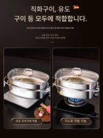 독일산 타원형 찜 생선 냄비 304 스테인리스 유도 조리기 다기능 직사각형 2단 특대형 찜통 유물 - 이미지 5