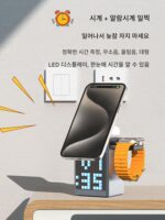 새로운 올인원 자석 무선 충전기 데스크탑 충전 스테이션 모바일 폰 시계 이어폰 3-in-1 충전 스탠드 베이스 아이폰16 애플 15/14/13 화웨이 모바일 폰 고속 충전에 적합 - 이미지 4