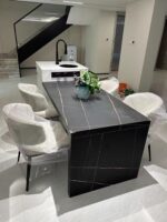 싱크대가 통합된 록 플레이트 섬 테이블 홈 맞춤형 다기능 바 조명 럭셔리 소형 아파트 서양식 주방 섬