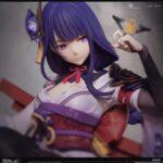 원신 임팩트 게임 주변기기 레이든 제너럴 핸드메이드 천둥과 침묵 2차원 미소녀 모델 장식품 생일 선물 - 이미지 3