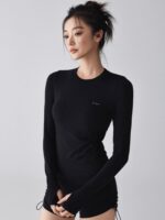 lulu 대체 스포츠 상의 여성 가을과 겨울 새로운 속건성 피트니스 의류 긴팔 전문 필라테스 트레이닝 요가 의류 - 이미지 2