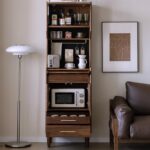 북미산 검은 호두 사이드보드 통합형 벽걸이 티 캐비닛 소형 아파트 견고한 나무 하이 캐비닛 거실 수납 캐비닛 - 이미지 3