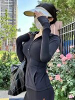 루루 디파인 재킷 루루 클래식 스탠드 칼라 재킷 슬림 스포츠 탑 요가 웨어 재킷 - 이미지 2