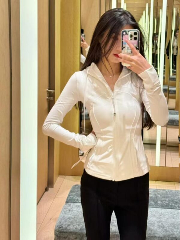 lulu Define 요가 웨어 후드 Nulu 브러시드 스키니 재킷 아우터웨어 피트니스 스포츠 탑