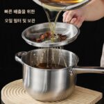 316 스테인리스 스틸 깊은 필터 오일 팬이 있는 프라이팬 가정용 필터 다기능 주방 조리 냄비 튀김 냄비 - 이미지 3