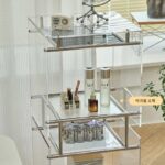 레이지스페이스 노르딕 아크릴 랙 투명 이동식 2단 수납장 그물 셀러브리티 거실 홈 디스플레이 - 이미지 3