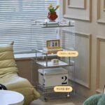 레이지스페이스 노르딕 아크릴 랙 투명 이동식 2단 수납장 그물 셀러브리티 거실 홈 디스플레이 - 이미지 4