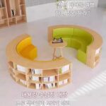 유치원 도서관 독서실 어린이 그림책꽂이 유아교육센터 교육기관 학교 소파 책장 - 이미지 2