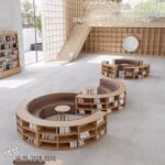 유치원 도서관 독서실 어린이 그림책꽂이 유아교육센터 교육기관 학교 소파 책장 - 이미지 3