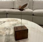 창의적인 검은 호두 단단한 나무 백조 장식품 현대식 티룸 데스크탑 장식 이사 축하 현관 선물