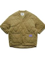 느슨하고 따뜻한 가을 겨울 기능성 다이아몬드 모양 아미 카키 코튼 재킷 코트 세련된 워크웨어 스타일 코튼 재킷 코트 - 이미지 5