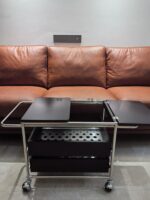 스토브 주변으로 움직일 수 있는 접이식 티테이블, 티테이블, 소파 사이드 테이블, 바퀴가 달린 작은 아파트, 이중 용도 발코니 티테이블 트롤리 - 이미지 3