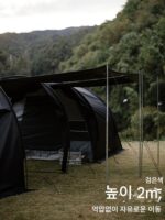 오프위크 쉼터 블랙 워리어 휴대용 대형 두꺼운 전문 캠핑 장비 두 개의 방과 한 개의 거실 설치