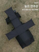 오프위크 쉼터 블랙 워리어 휴대용 대형 두꺼운 전문 캠핑 장비 두 개의 방과 한 개의 거실 설치 - 이미지 4