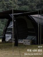 오프위크 쉼터 블랙 워리어 휴대용 대형 두꺼운 전문 캠핑 장비 두 개의 방과 한 개의 거실 설치 - 이미지 5