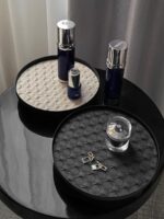 라이프스타일 라이트 럭셔리 라탄 가죽 원형 아로마테라피 트레이 입구 키 보관 트레이 보석 트레이 장식 트레이 - 이미지 2