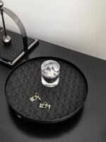 라이프스타일 라이트 럭셔리 라탄 가죽 원형 아로마테라피 트레이 입구 키 보관 트레이 보석 트레이 장식 트레이 - 이미지 3