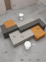 휴게소 사각형 소파 조합 개성 심플 사무실 크리에이티브 패션 여가 비즈니스 협상 접수 구역 - 이미지 3