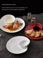 JM 10인치 조개 접시, 개인화된 크리에이티브 그리드 접시, 세라믹 가정용 새우 접시, 식초 접시가 있는 만두 접시 - 이미지 4