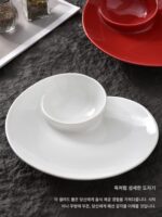 JM 10인치 조개 접시, 개인화된 크리에이티브 그리드 접시, 세라믹 가정용 새우 접시, 식초 접시가 있는 만두 접시 - 이미지 5