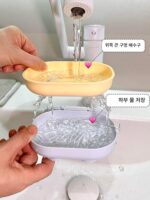 뚜껑이 있는 창의적인 플립 비누 상자 휴대용 학생 기숙사 비누 상자 화장실 세탁 비누 욕실 - 이미지 3