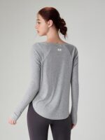 alo 요가 요가 긴팔 상의 여성 가을 ​​신상품 속건 스포츠 티셔츠 루즈 필라테스 러닝 피트니스 의류 - 이미지 2