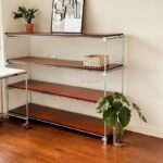 모던 심플 플로어 스탠딩 책장 다층 디스플레이 랙 산업 스타일 스테인리스 광축 스토리지 랙 - 이미지 5