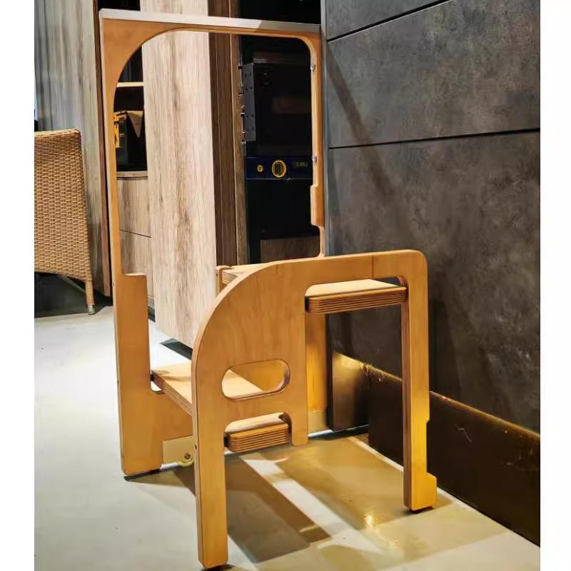 main_839786328843_0-1 인터넷 셀럽 국내용 2단 사다리 의자 가정용 매우 좁은 수납 좌우 범용 캐비닛 옷장 접이식 초박형 수납 사다리 - 이미지 1