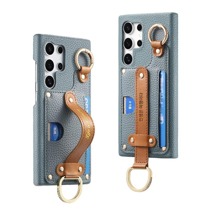 main_839843940397_0-2 삼성 s24ultra 모바일 폰 케이스 s23fe 새로운 링 버클 s22+ 카드 홀더 s21plus 브라켓 통합 갤럭시A55a54a53a35a25 보호 케이스 g에 적합한 고급 손목 밴드 - 이미지 1