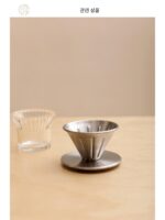 반지지아 핸드브루 커피포트 세트 드립필터컵 세트 V자형 필터컵 야외 캠핑 핸드브루 커피포트 - 이미지 2