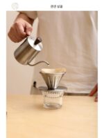 반지지아 핸드브루 커피포트 세트 드립필터컵 세트 V자형 필터컵 야외 캠핑 핸드브루 커피포트 - 이미지 3